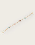 GAS BIJOUX - Bracelet PERLA serti doré à l'or fin - Turquoise, quartz marron et blanc