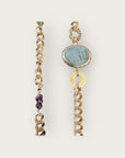 GAS BIJOUX - Sautoir SILENE doré - Amazonite, Améthyste et aigue marine