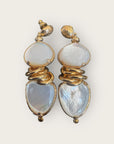GAS BIJOUX - Boucles d'oreilles SIRENA 2.0 dorées à l'or fin - Nacre blanche