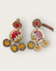 GAS BIJOUX - Boucles d'oreilles ILLUSION dorées à l'or fin - Terracota et moutarde