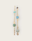 GAS BIJOUX - Sautoir SILENE doré - Amazonite, Améthyste et aigue marine