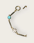 GAS BIJOUX - Bracelet PERLA serti doré à l'or fin - Turquoise, quartz marron et blanc