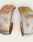 GAS BIJOUX - Boucles d'oreilles IDRA émail et cristaux bleu dorées à l'or fin