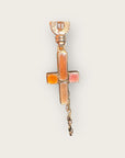 GAS BIJOUX - Sautoir croix émail petit modèle doré à l'or fin