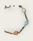 GAS BIJOUX - Bracelet PERLA serti doré à l'or fin - Turquoise, quartz marron et blanc