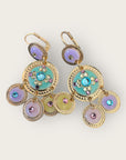 GAS BIJOUX - Boucles d'oreilles SEQUIN deux rangs dorées à l'or fin