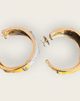GAS BIJOUX - Boucles d'oreilles IDRA émail et cristaux bleu dorées à l'or fin