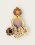 GAS BIJOUX - Boucles d'oreilles ILLUSION dorées à l'or fin- Mauve et mandarine