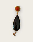 GAS BIJOUX - Boucles d'oreilles SERTI GOUTTES dorées à l'or fin - ONYX