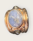 GAS BIJOUX - Bague SIMONE dorée à l'or fin - Calcédoine et Hématite - Taille XL