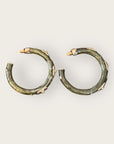 GAS BIJOUX - Boucles d'oreilles créoles acétate CAFTAN dorées à l'or fin - Vertes