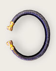 GAS BIJOUX - Bracelet SARINA cuir noir  strass. doré à l'or fin