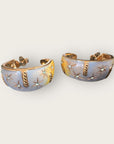GAS BIJOUX - Boucles d'oreilles IDRA émail et cristaux bleu dorées à l'or fin