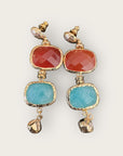 GAS BIJOUX - Boucles d'oreilles SILENE petit modèle - Cornaline et Amazonite