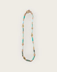GAS BIJOUX - Collier KALI doré à l'or fin - Calcite bleue, turquoise africaine
