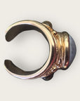GAS BIJOUX - Bague SIMONE dorée à l'or fin - Calcédoine et Hématite - Taille XL