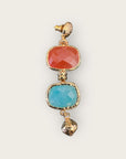 GAS BIJOUX - Boucles d'oreilles SILENE petit modèle - Cornaline et Amazonite