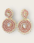 GAS BIJOUX - Boucles d'oreilles ONDE GOURMETTE BIS petit modèle strass et marron