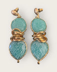 GAS BIJOUX - Boucles d'oreilles SIRENA 2.0 dorées à l'or fin - Amazonite