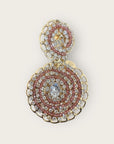 GAS BIJOUX - Boucles d'oreilles ONDE GOURMETTE BIS petit modèle strass et marron