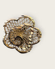 JORGINA - Boucles d'Oreilles Fleur Éclat Or Ajouré Dentelle