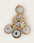GAS BIJOUX - Boucles d'oreilles sequin deux rangs dorées à l'or fin