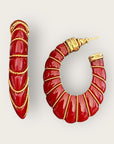 GAS BIJOUX - Boucles d'oreilles CYCLADE petit modèle dorées à l'or fin - Bordeaux