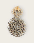 GAS BIJOUX - Boucles d'oreilles ONDE GOURMETTE BIS petit modèle strass et marron