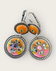 GAS BIJOUX - Boucles d'oreilles SEQUIN- Orange et rose