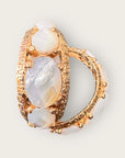 GAS BIJOUX - Boucles d'oreilles OREA dorées à l'or fin - Nacre blanche - NOUVEAU MODELE