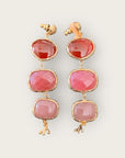 GAS BIJOUX - Boucles d'oreille SILENE 3 sertis dorées à l'or fin