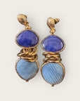 GAS BIJOUX - Boucles d'oreilles SIRENA dorées - LAPIS- 2éme photo car les 2 paires sont différentes sur la pierre du bas