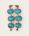 GAS BIJOUX - Boucles d'oreilles SILENE dorées - Turquoise 40