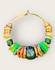 GAS BIJOUX - Boucles d'oreilles créoles ALOHA dorées à l'or fin - Vertes