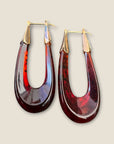 GAS BIJOUX - Boucles d'oreilles ECUME acétate marron dorées à l'or fin