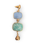 GAS BIJOUX - Boucles d'oreilles SILENE petit modèle dorées à l'or fin - Apatite et Amazonite