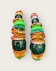 GAS BIJOUX - Boucles d'oreilles créoles ALOHA dorées à l'or fin - Vertes