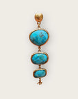 GAS BIJOUX - Boucles d'oreilles SILENE dorées - Turquoise 40