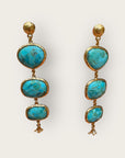 GAS BIJOUX - Boucles d'oreilles SILENE dorées - Turquoise 40