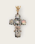 GAS BIJOUX - Collier CARRERA doré à l'or fin - Croix en nacre grise