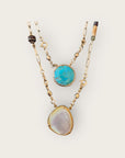 GAS BIJOUX - Collier SCAPULAIRE SERTI KALI doré à l'or fin