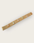GAS BIJOUX - Bracelet TOTEM grand modèle doré à l'or fin - Quartz rose et vert - Taille 2