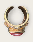 GAS BIJOUX - Bague SIMONE dorée à l'or fin - Cornaline et cristaux de swarowski- Taille L