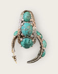 GAS BIJOUX - Boucles d'oreilles créoles OREA argentées avec turquoise - NOUVEAU MODELE