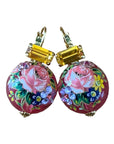 GAS BIJOUX - Boucles d'oreilles boules chinoises dorées - roses