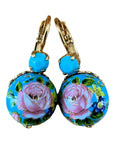 GAS BIJOUX - Boucles d'oreilles mini boules chinoises dorées - bleues