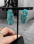 GAS BIJOUX - Boucles d'oreilles IZZIA petit modèles dorées - Turquoise