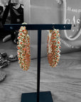 GAS BIJOUX - Boucles d'oreilles grand modèle IZZIA dorées - Cristaux de swarowski orange