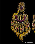 GAS BIJOUX - Boucles d'oreilles CHANA dorées métal à l'or fin et perles bordeaux