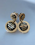 GAS BIJOUX - Boucles d'oreilles sequin dorées métal à l'or fin MOTIF RARE